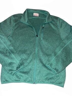 Ocean Coast Mens Fleece Jacket in Green Size Medium Like New